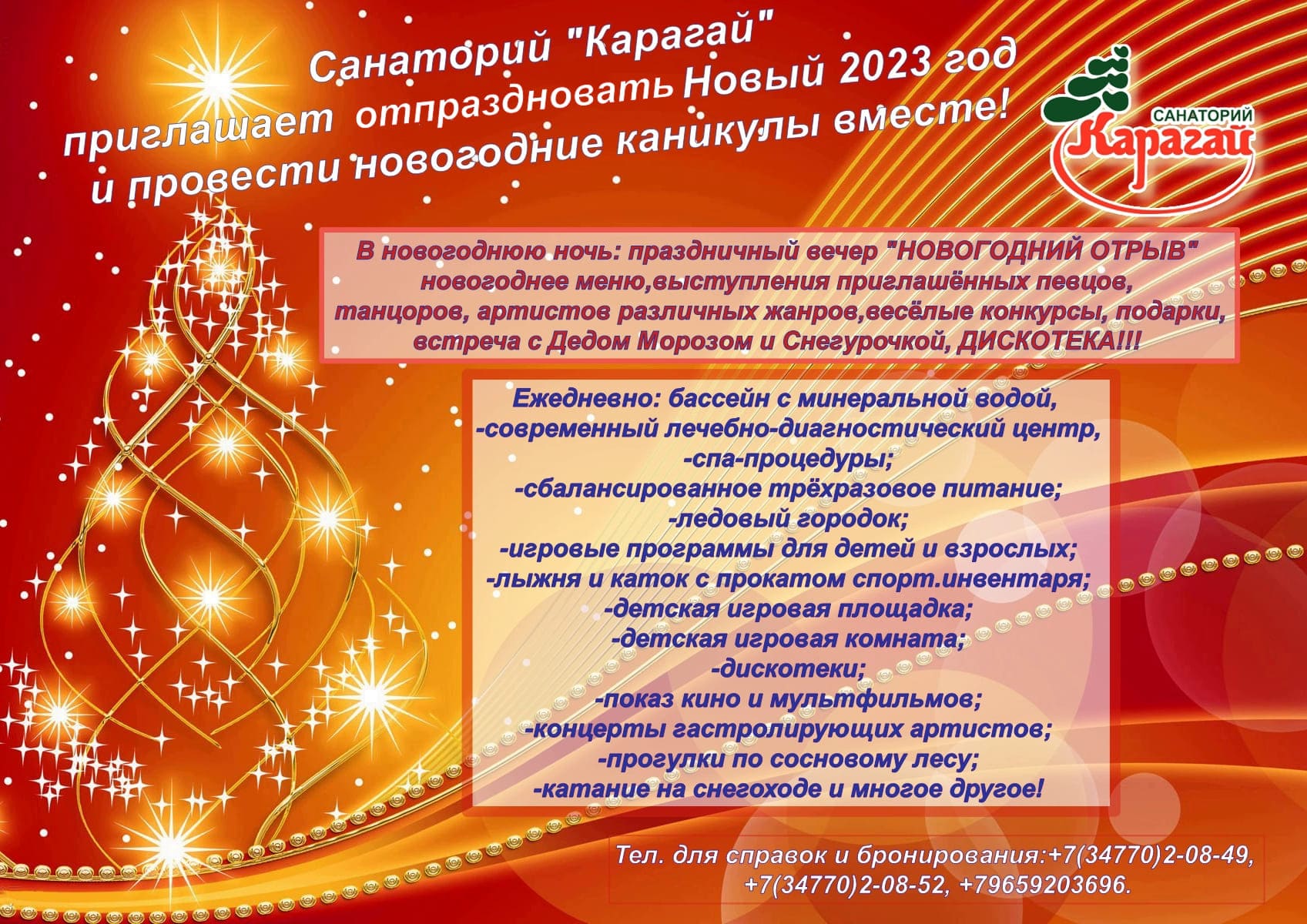 Новогодние праздники в санатории «Карагай»